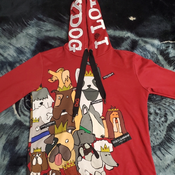 Dolce&gabbana Red dog print hoodie - Picture 1 of 1